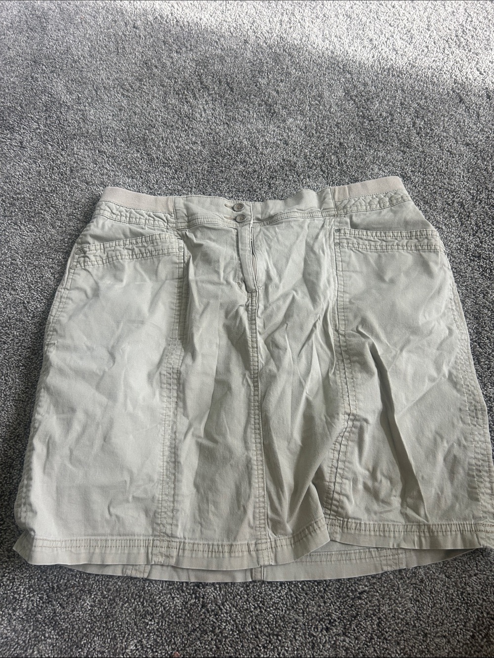 Casual Cream Utility Skirt